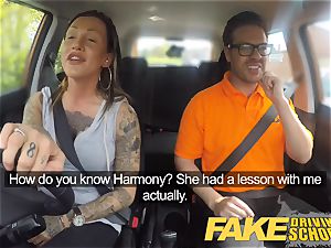 faux Driving school Advanced naughty lesson in internal cumshot